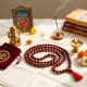 Premium Quality wooden Knotted Jap Mala with Dark Red Beads (₹119)