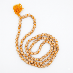 Ram Naam Tulsi Mala For Jaap & Wearing (108+1) Beads / Ram Naam Inscribed Knotted Japa Mala wooden beads Dori Necklace (₹139)