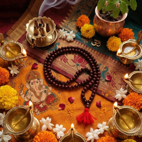 Premium Wooden Beads Jap Mala  - Dark Red Color (₹59)