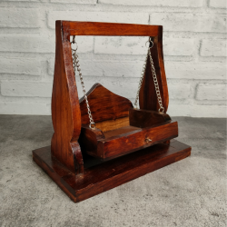 Decorative SHEESHAM Wood jhula for laddu gopal ji, Premium quality wooden Laddo Gopal Jhoola Swing for Kaanhaji / Thakur ji 8 in height (₹1200)