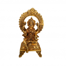 Brass Lakshmi Idol height 9 Inches with a back arch /prabhavali (₹4900)