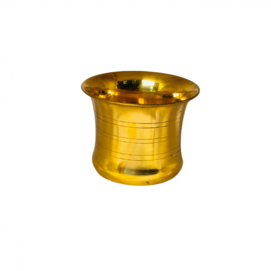 Brass Damru Panchpatra for Pooja, Height 2.5 inches (₹340)