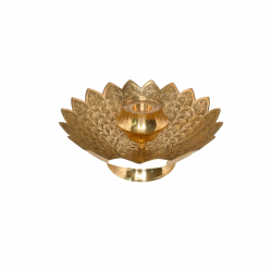 Brass Incense stick Holder/ Agarbatti Stand/ Agardaan (flower shaped etching design), diameter 6 inches (₹1370)