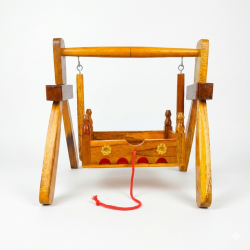 Decorative jhula for laddu gopal ji, Premium quality wooden carving Laddo Gopal Jhoola Swing for Kaanhaji / Thakur ji 8.5 in height (₹800)