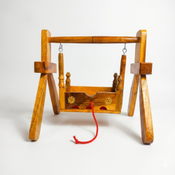 Decorative jhula for laddu gopal ji, Premium quality wooden carving Laddo Gopal Jhoola Swing for Kaanhaji / Thakur ji 8 in height (₹670)