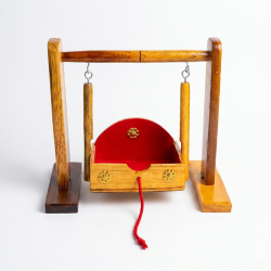 Decorative jhula for laddu gopal ji, Premium quality wooden carving Laddo Gopal Jhoola Swing for Kaanhaji / Thakur ji 7 in height (₹540)