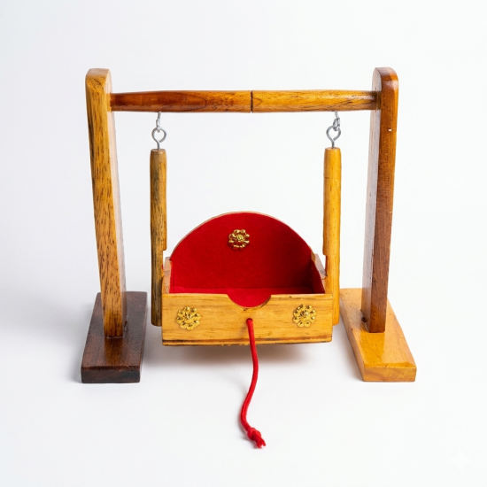 Decorative jhula for laddu gopal ji, Premium quality wooden carving Laddo Gopal Jhoola Swing for Kaanhaji / Thakur ji 7 in height (₹540)