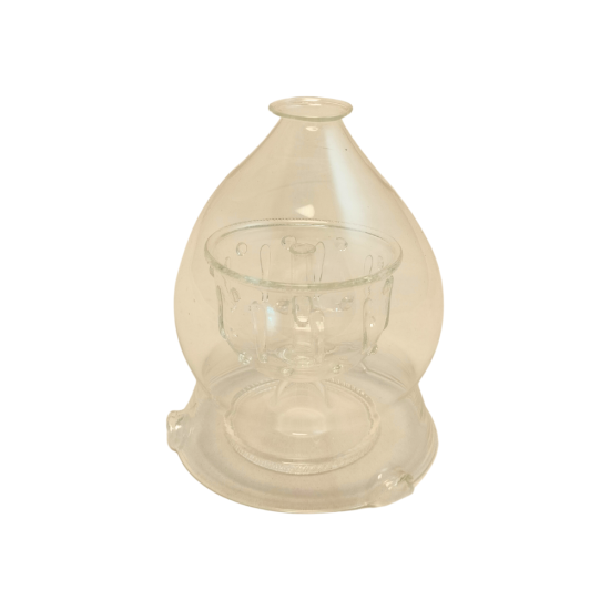 Borosilicate Akhand Diya / Nandadeep Handi Diya with Cover, Burn time over 6 hours, Height Cover 5inches / Diya 3 inches (₹560)