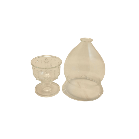 Borosilicate Akhand Diya / Nandadeep Handi Diya with Cover, Burn time over 6 hours, Height Cover 5inches / Diya 3 inches (₹560)