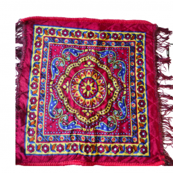 Velvet Pooja Aasan / Prayer Mat for sitting, 18 in by 18 in (Multicolor) (₹120)