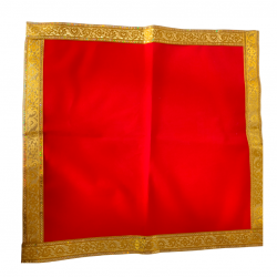 Premium Red Pooja chowki aasan kapda / Velvet Altar Cloth for Pooja and Mandir (19 inch by 19 inch)(₹100)