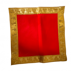 Premium Red Pooja chowki aasan kapda / Velvet Altar Cloth for Pooja and Mandir (10 inch by 10 inch) (₹30)