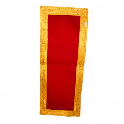 Premium Red Pooja chowki aasan kapda / Velvet Altar Cloth for Pooja and Mandir (12 inch by 5 inch) (₹40)