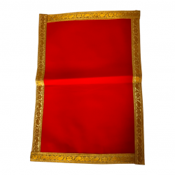 Premium Red Pooja chowki aasan kapda / Velvet Altar Cloth for Pooja and Mandir (14 inch by 10 inch) (₹40)