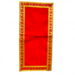 Premium Red Pooja chowki aasan kapda / Velvet Altar Cloth for Pooja and Mandir (38 inch by 5 inch)(₹60)