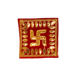 Embroidery Work Pooja chowki aasan kapda / Jari Altar Veltet Cloth for Pooja and Mandir (5 inch by 5 inch) (₹30)