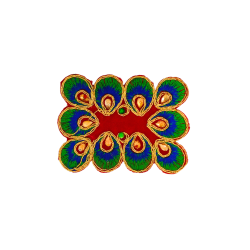 Embroidery Work Pooja chowki aasan kapda / Jari Altar Cloth for Pooja and Mandir (4 inch by 3 inch) (₹40)