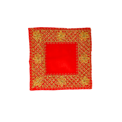 Embroidery Work Pooja chowki aasan kapda / Jari Altar Cloth for Pooja and Mandir (5 inch by 5 inch) (₹50)