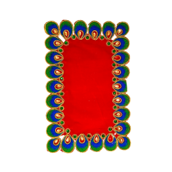 Embroidery Work Pooja chowki aasan kapda / Jari Altar Cloth for Pooja and Mandir (8 inch by 5 inch) (₹60)