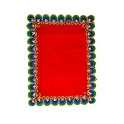 Embroidery Work Pooja chowki aasan kapda / Jari Altar Cloth for Pooja and Mandir (11 inch by 8 inch) (₹90)