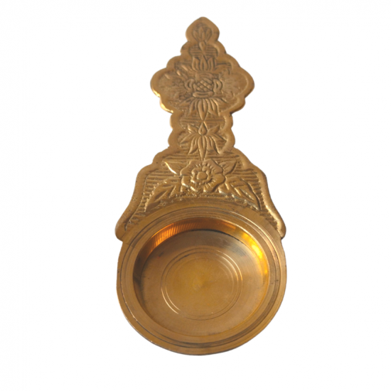 Brass Kapoor Dani/ Kapur Burner/ Camphor, Dhoop Holder for Aarti, Length 4.5 inches (₹120)