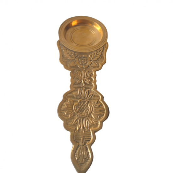 Brass Kapoor Dani/ Kapur Burner/ Camphor, Dhoop Holder for Aarti, Length 7 inches (₹240)