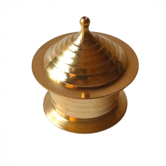 Brass Kumkum Dabbi /Box /Karanda /Bharni, Height 1 Inch (₹110)