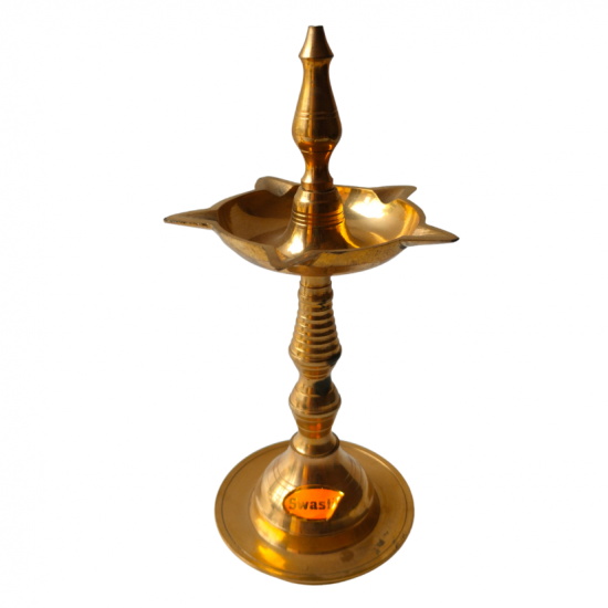 Brass Samai | Kerala Fancy Samayi Diya|Traditional Vilakku Oil Lamp for Gifting and Pooja, height 7 Inches (₹550)