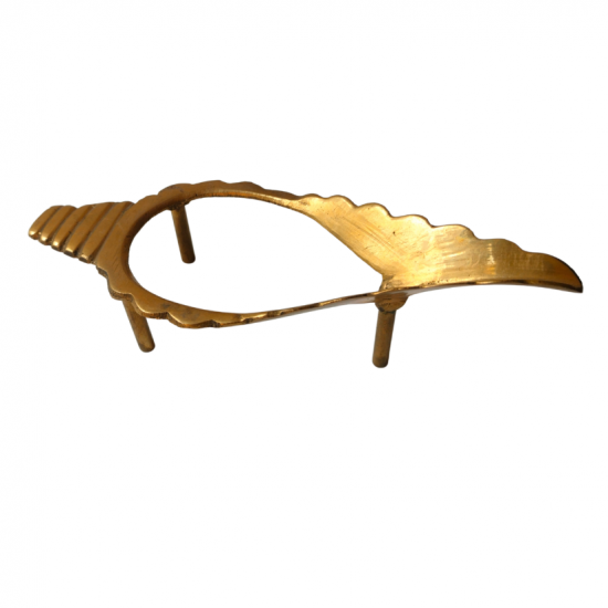 Brass Shankh Stand Conch/Shankh shape, Length 7.5 Inches (₹400)