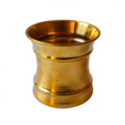 Brass Damru Panchpatra (Heavy) for Pooja, Height 3.5 inches (₹450)
