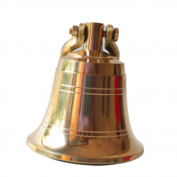 8 Inch Engravable Antiqued Brass Ridged Hanging Bell – BrassBell