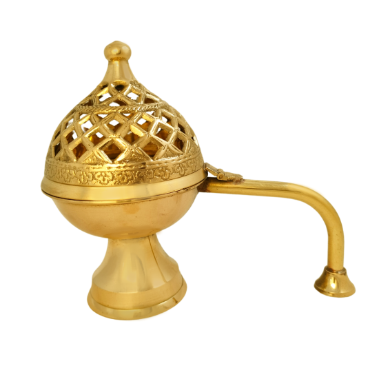 Brass Dhoop Dani Incense Burner Loban Stand Dhooparat (Length 6 Inches) (₹950)