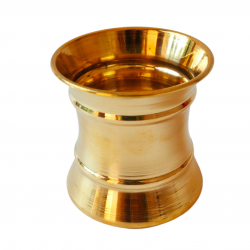 Brass Damru Panchpatra (Heavy) for Pooja, Height 2.5 inches (₹380)