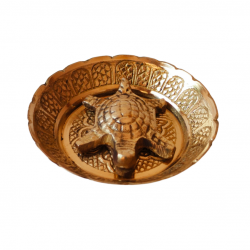 Brass Kachua (Open Mouth) Plate Set Yantra for Vastu / Feng-Shui Turtle / Tortoise on Bowl, Plate Diameter 2.5 Inches (₹160)