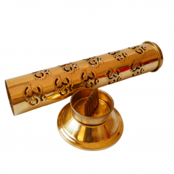 Brass Incense Stick Holder/ Agarbatti Stand/ Agardaan (Pipe with Aum Design) Height 12 Inches (₹510)