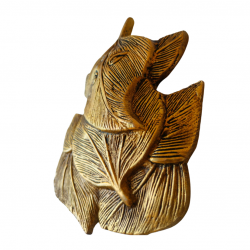 Brass Ganesha Wall Hanging (Leaf Design), 5.5 Inches (₹1650)