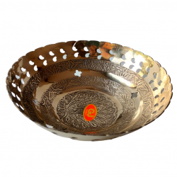 Brass Fruit Bowl/Flower Basket 5.5 Inches Diameter (For Gifting) with Etching Design (₹600)