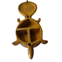 Brass Haldi kumkum Box/ karanda / Kankavati (Kachua shaped), Length 3.5 Inches (₹900)