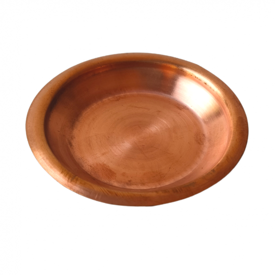 Pure Copper Pooja Thali Plate, Copper Taman (3 inch Diameter) (₹55)