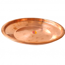 Pure Copper Pooja Thali Plate, Copper Taman (9 inch Diameter) (₹600)