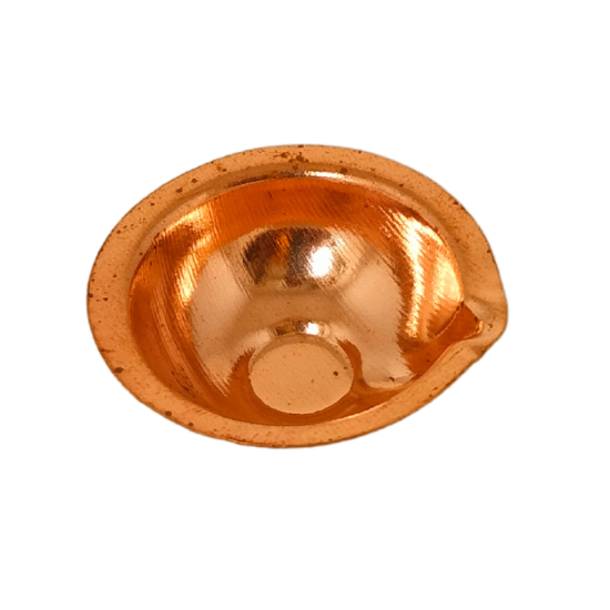 Copper Handbeaten Pooja Diya / deepak for Pooja, 1.5 inches diameter (₹20)