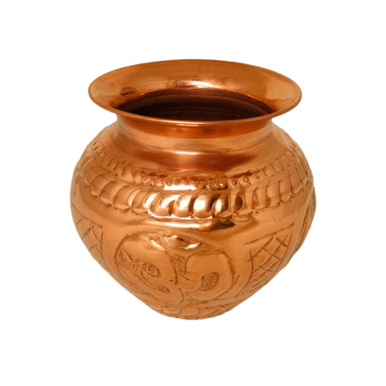 Copper Kalash / Lota Nakshi Design, Height 4.5 Inches (₹850)