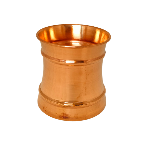 Copper Panchpatra Damru Shape for Pooja, Height 4 Inch | Traditional Copper Panchpatra for Daily Rituals (₹750)