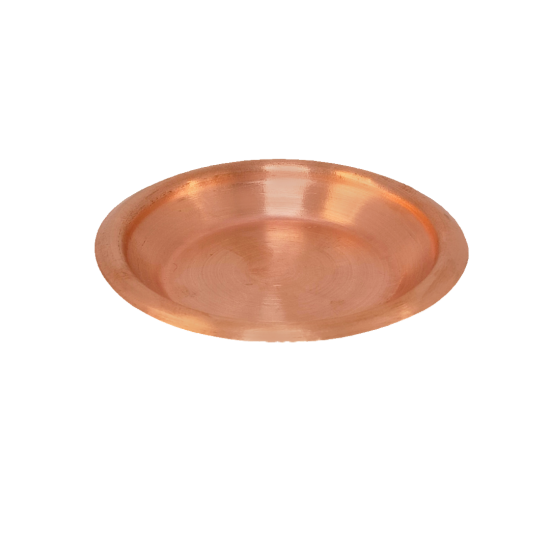 Copper Pooja Thali / Plate / Taman, Diameter 2.5 Inches (₹70)