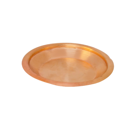 Copper Pooja Thali / Plate / Taman, Diameter 4 inches (₹180)