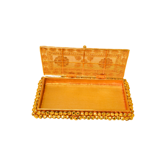 Decorative Metal Gifting Cash Box/ Shagun Box/ Jewellery Box/ Money Box/ Gaddi Box/ wedding gift envelope 7in by 3in (Color - Golden) (₹650)