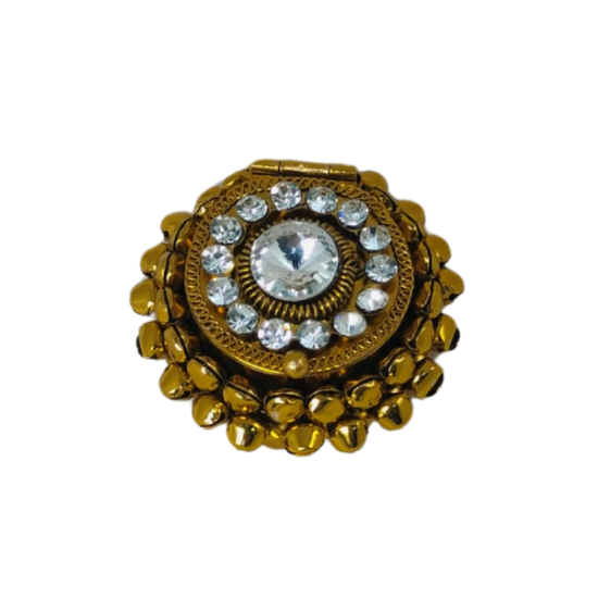Decorative Metal kumkum karanda / Bharni / Coin dabbi for give aways, Diameter 2.5 Inches (₹160)
