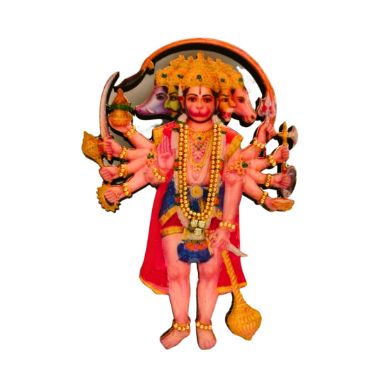 Panchmukhi Hanuman Self Adhesive Wall Sticker for Pooja Room, Kids Room & Home Decor (standing position) - Multicolour MDF (wood) Cutout 5 x 3.5 Inch (₹400)