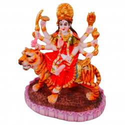 Maa Durga Sherawali Mata Rani Statue Idol for Home Mandir Height 5.5 Inches (Multicolor, Polyresin) (₹1200)