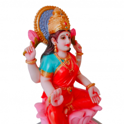 Lakshmi Idol Laxmi Ji Murti Sitting in Kamal for Mandir / Home decor Height 7 inches (Multicolor, Fiber / Poly resin) (₹1400)